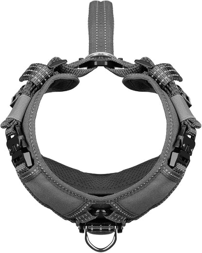 ICEFANG Dog Strap Harness with All-Metal Hardware,for Small Sized Dog,K9 Vest,Y-Shape Soft Padding,Adjustable Pet Harness,No-Pull Front Leash Clip (Small (Pack of 1), Grey)