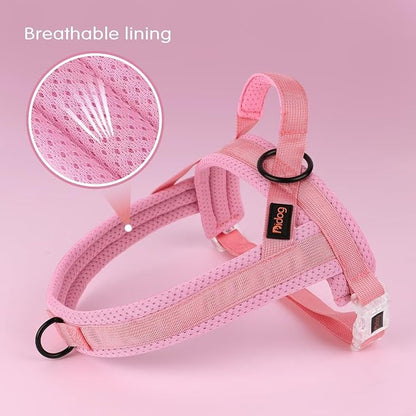 Didog No Pull Dog Harness with Breathable Mesh Padded, Quick Fit & Easy on Dog Vest Harness for Small Medium Large Dogs Training Walking(Pink,M)