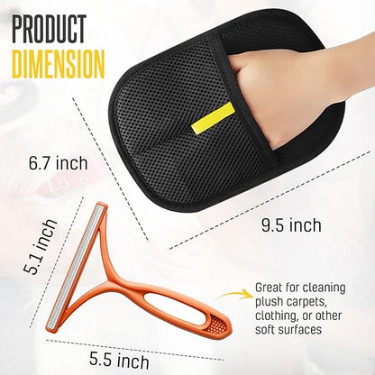 New 2pcs Pet Hair Removal Gloves for Cats & Dogs | Five-Finger Electrostatic Magic Brush for Effortless Pet Hair Remover | Carpet, Sofa, Clothing, Laundry, Couch, Car Seat
