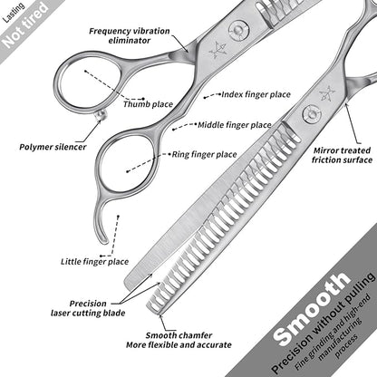 High-end Professional Dog Grooming Thinning Scissors Teeth Cutting Blending Shears Pet Texturizing Shears 7.5 Inch Extremely Very Sharp Stainless Steel Alloy For Cat Other Animals Groomer