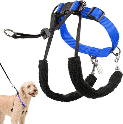 Sporn Original Training Halter, No Pull Dog Harness for Large Dogs with Blue Padded Sherpa Sleeves, Breathable Large Dog Harness No Pull, Provides to All Large Sized Breeds