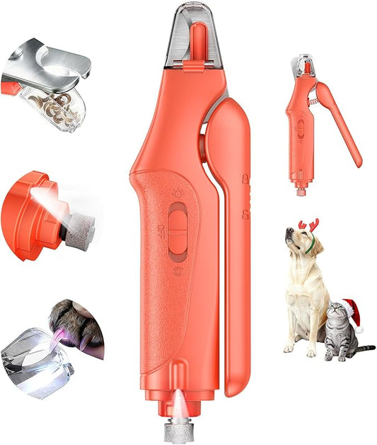 CATPICK 2-in-1 Cat Nail Clippers & Dog Nail Clippers Trimmers for Large Medium Small Dogs Cats Claw Trimmer Quick Sensor and Safety Guard USB Rechargeable with 2 LED Lights Dogs Nail Trimmer