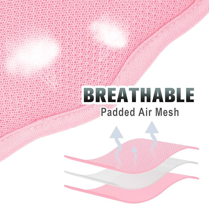 BARKBAY No Pull Dog Harness Large Reflective Dog Harness with Front Clip and Easy Control Handle for Walking Training Running with ID tag Pocket(Baby Pink,M)