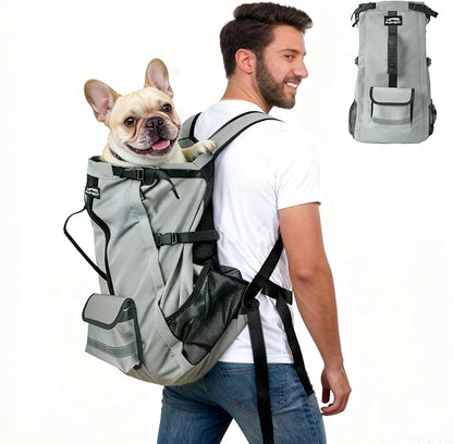 Furtent Dog Backpack Carrier, Ergonomic Pet Travel Bag, Suitable for Medium and Large Dogs, Built-in Leash and Adjustable Buckle, Ideal for Hiking and Cycling, M