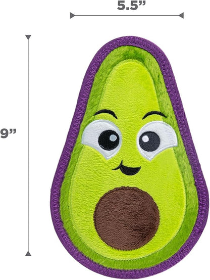 Outward Hound Tough Skinz Durable Squeaky Dog Toy with Two Tough Layers, Avocado, Green, Medium