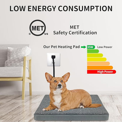 AUPETEK Heated Pet Beds for Indoor/Outdoor Cat & Dog Orthopedic Foam Warming Cat Beds Auto Temperature Control, Washable Cover with Waterproof Liner Thermo Kitty Electric Heating Bed
