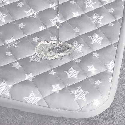 Waterproof Dog Bed Covers Replacement Washable Pet Hair Easy to Remove, Noiseless Quilted Puppy Pet Bed Cover Lovely Grey Star Print 30x20 Inches, for Dog/Cat, Cover Only