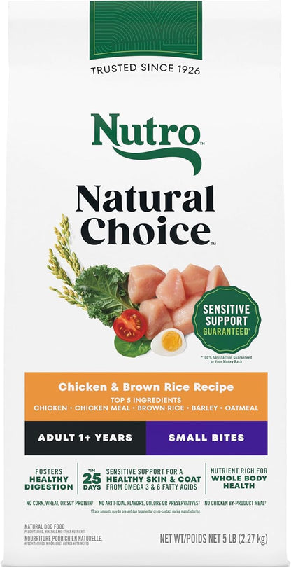 Nutro Natural Choice Adult Small Bites Dog Food, Chicken & Brown Rice Recipe, 5 lb. Bag