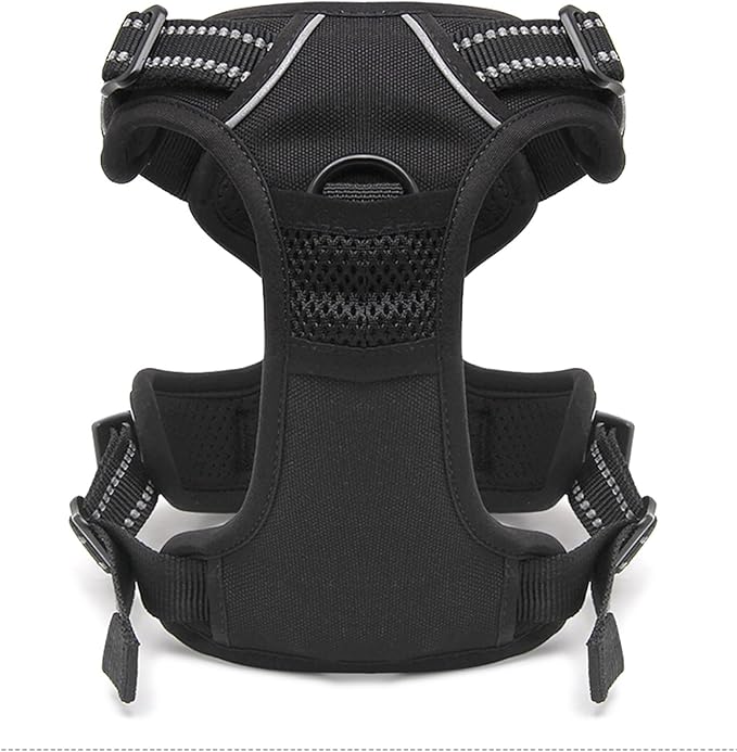 TRUE LOVE Adjustable No-Pull Dog Harness Reflective Pup Vest Harnesses Comfortable Control Brilliant Colors TLH5651(Black,M)