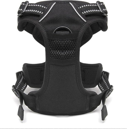 TRUE LOVE Adjustable No-Pull Dog Harness Reflective Pup Vest Harnesses Comfortable Control Brilliant Colors TLH5651(Black,XS)