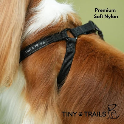 Step-in Dog Harness for Puppies and Small Breeds – Adjustable No-Pull Soft Vest, Secure, Lightweight & Comfortable Premium Nylon, Black (Small – 14"-20" Chest Girth)