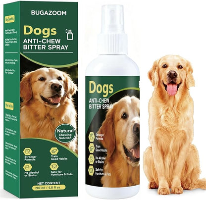 Dog No Chew Spray, Bitter Dog Deterrent Spray for Furniture & Carpet, Pet Corrector & Training Spray for Dogs & Puppies, Safe & Natural, Prevent Peeing, Biting, Chewing & Licking Injuries, 200ml