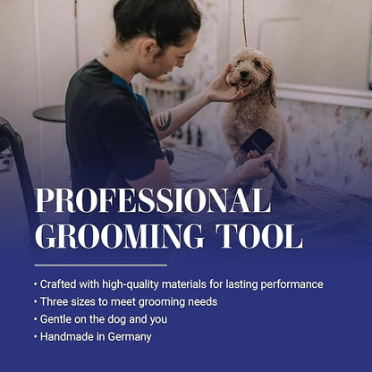 Chris Christensen Big K Dog Slicker Brush for Dogs (Goldendoodles, Labradoodles, Poodles), Groom Like a Professional, Fluff Detangle Style, Saves Time Energy, Black, Large