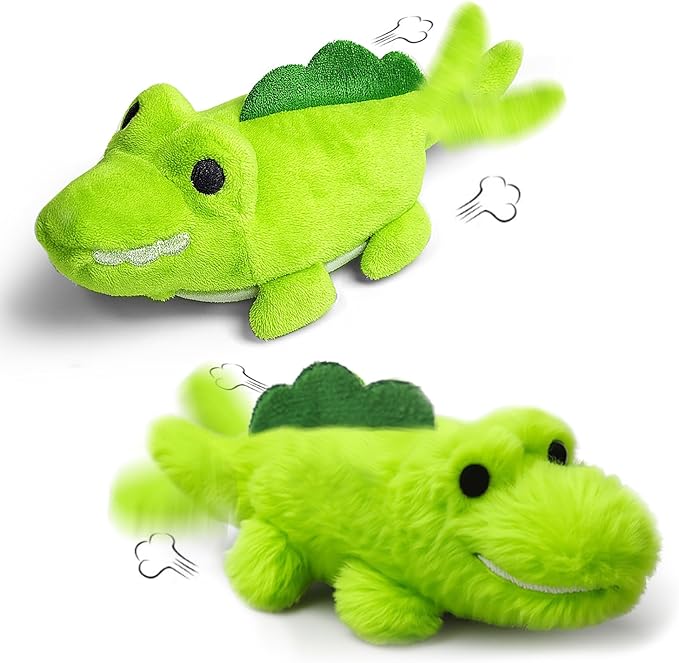ZeLing HTL Interactive Cat Toys for Indoor Cats - Self-Charging Croc Chase Toy with 360° Motion, Wagging Tail & Catnip, Automatic Exercise Toy for Bored Kittens/Adults(Set)