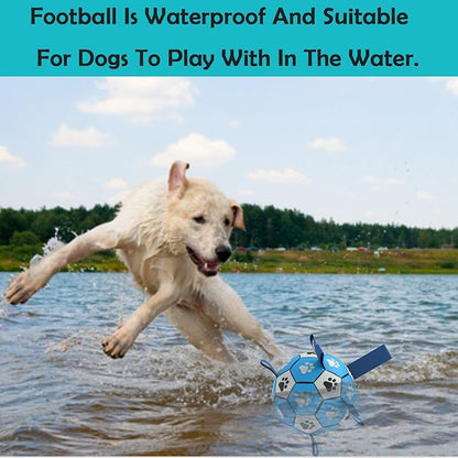 Durable Rope Tug Soccer Ball Dog Toy - Water Floating, World Cup Durable for Small Medium Dogs (Blue, 6 INCH