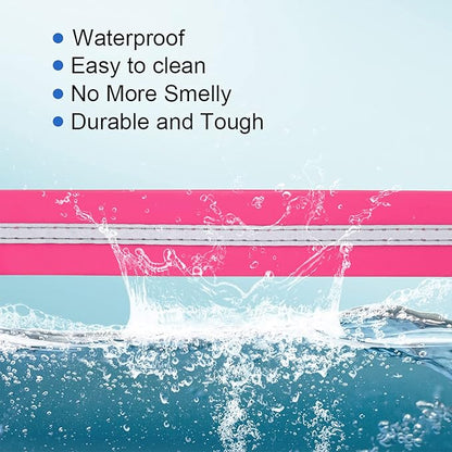 NIMBLE Dog Collar Waterproof Pet Collars Anti-Odor Durable Adjustable Polyester Soft with Reflective Cloth Stripe Basic Dog Collars S/M/L Sizes (Large (15.35”-24.8”inches), Pink)