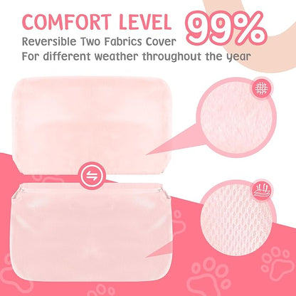 2 Pack Cat Window Perch,Cat Window Hammock Cordless Foldable Window Bed with 4 Large Strong Suction Cup,Reversible Cushion Cover,Metal Frame Easy to Adjust Window Seat Holds up to 40lbs(Pink，M)