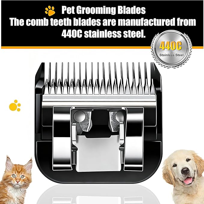 Dog Grooming Clipper Blades Replacement Compatible with Andis Dog Clippers,Most OsterA5, Wahl KM Series Pet Clippers (Black(7FC))