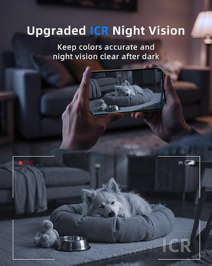 4MP Indoor Camera 5G WiFi 6 Pan Tilt 2.5K Supports MicroSD up to 256GB (No Card) Plug-in Pet Camera with Speaker for Dog/Cat Baby Monitor with Phone App, Motion Tracking, Compatible with Alexa