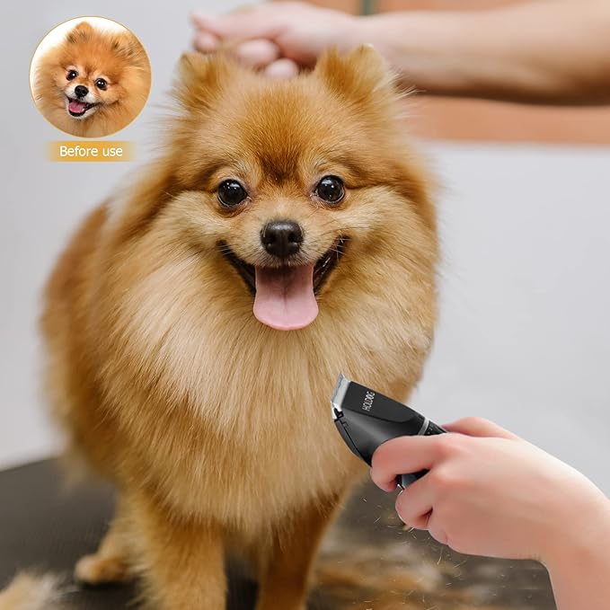 HOLDOG Dog Clippers Professional Heavy Duty Dog Grooming Clipper 3-Speed Low Noise High Power Rechargeable Cordless Pet Grooming Tools for Small & Large Dogs Cats Pets with Thick & Heavy Coats