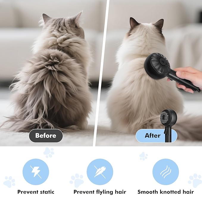 Cat Steam Brush, Cat Brushes for Indoor Cats Shedding with 2Steam Modes, Cats Hair Grooming Brush for Short and Long Haired Pets Dogs Hair Grooming