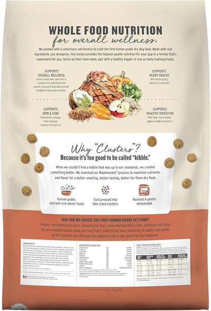 The Honest Kitchen Human Grade Whole Food Clusters Dog Whole Grain Beef & Oat 10 lb Bag