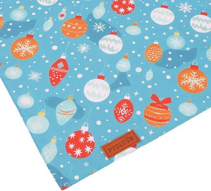 PTDECOR Christmas Dog Bandana, Xmas Light Bulb Santa Reversible Holiday Dog Scarf, Triangle Christmas Bandanas for Medium Large Dogs Pets (Large)