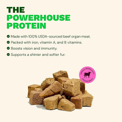 Get Joy Freeze Dried 100% Beef Liver Dog Treats, 16oz | Single Ingredient Organ Meat, High Protein Raw Dog Food Topper, Snack & Training Rewards | Grain Free, Gluten Free, Filler Free
