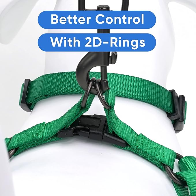 Pawtitas Solid Step-in Dog Harness – Adjustable No-Pull Vest for Puppies to Seniors, Safe & Comfortable XS Lush Green