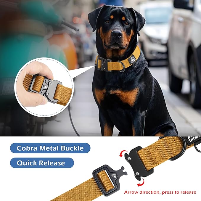 Dog Collars for Small Dogs Chritsmas Boy Girl - Adjustable, Chew Proof Nylon Collar with Metal Quick Release Buckle and D-Ring for Dog Tags (Turmeric Yellow, S)(not Included The Pendant)