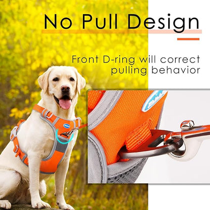 ThinkPet No Pull Harness Breathable Sport Vest with Handle-Dog Harnesses Reflective Adjustable for Medium Large Dogs