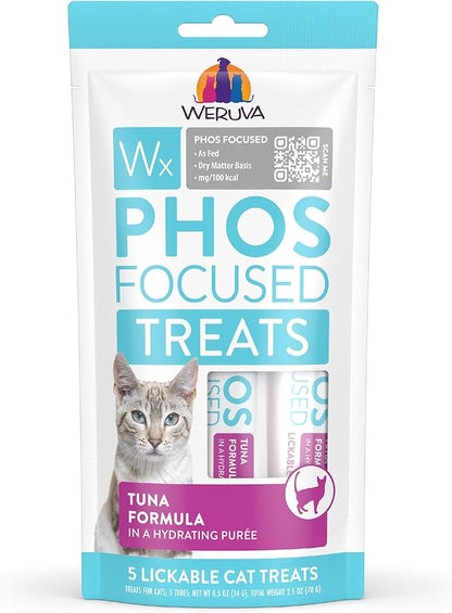 Weruva Wx Phos Focused, Tuna Formula Lickable Cat Treats, 0.5oz Tube, Pack of 5