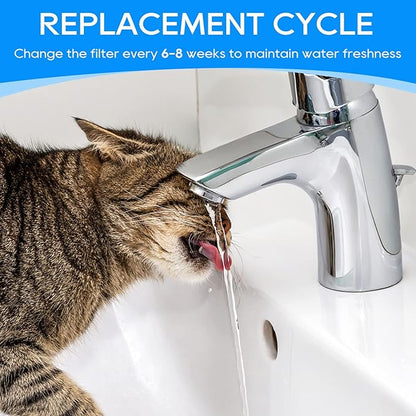 12 Pack Cat Water Filter Replacement for W300&W300B&W500 Pet Water Fountain, Pet Fountain Filters for 67oz/2L and 118oz/3.5L Automatic Cat Water Fountains