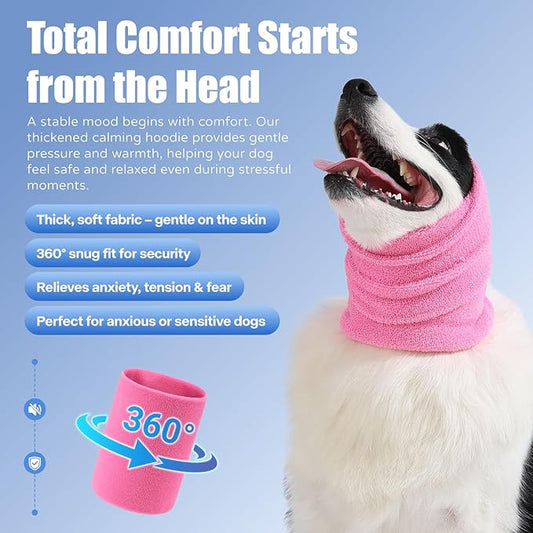 3 Pack Bundle (S, M, L) Dog & Cat Calming Band Cat Anxiety Relief Cover,Double Layer Thickened Elastic Neck Band Ear Muffs for Anxiety Relief/Noise Protection,Grooming,Thunder,Fireworks