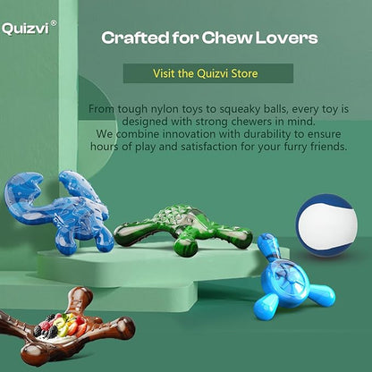 Indestructible Chew Toy for Aggressive Chewers – Tough Nylon Dog Toy for Teething Small Breeds, Durable Puppy Bone for Teeth Cleaning & Boredom Relief, Ideal Dog Birthday Gift,Ocean Blue
