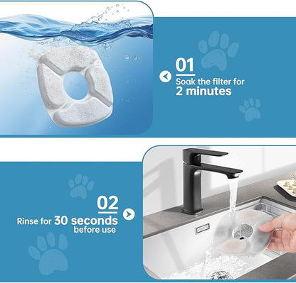 28 Pcs Cat Water Fountain Replacement Filters-14 Pack Cat Fountain Filters with 14 Pack Sponges, Enhanced Compatibility Pet Fountain Filter Fit for 95oz/2.8L 135oz/4L 67oz/2L Pet Drinking Fountain