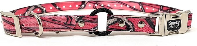 Sparky Pet Co - Zeus ECollar Replacement Strap - Bungee Loop Dog Collar - Waterproof Biothane - Adjustable - Double Buckle - Quick Snap Metal Clasp - For Invisible Fence Systems - 3/4" x 28" Pink Camo