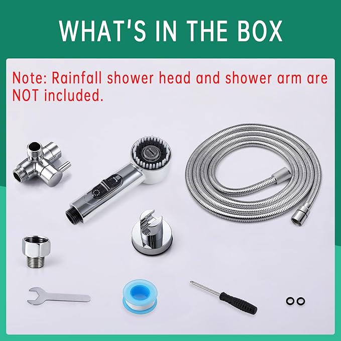 3 Mode Dog Shower Attachment, High Pressure Handheld Sprayer with ON/OFF Switch, Metal Shower Diverter, 118 Inches Stainless Steel Hose, No Drill Hook, for Indoor and Outdoor Pet Bathing and Washing