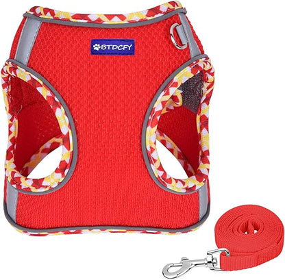 Step in Mesh Dog Harness and Leash Set - Breathable Air Mesh Reflective Escape Proof Dog Harness Vest - No Choke, Lightweight