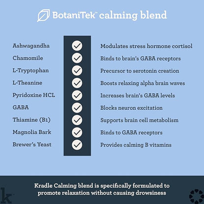 Kradle Bliss Bars for Dogs - Peanut Butter Flavored Calming - GABA L-Theanine - On The Go Packaging - Supports a Calm Demeanor - 6 Bars