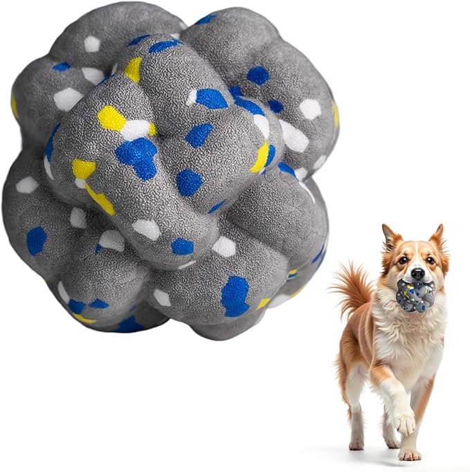 Moonorange Upgrade Dog Balls Interactive Toys for Aggressive Chewers, Indestructible Tennis Durable Bouncy for Fetch Game, Lightweight Floating, Grey