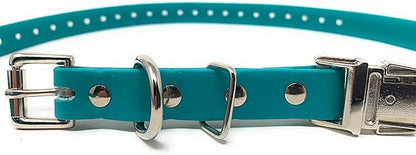 Sparky Pet Co - Apollo ECollar Replacement Strap - Dog Collar - Waterproof Biothane - Adjustable - Double Buckle - Quick Snap Metal Clasp - for Invisible Fence Systems - 3/4" x 28" (Teal)