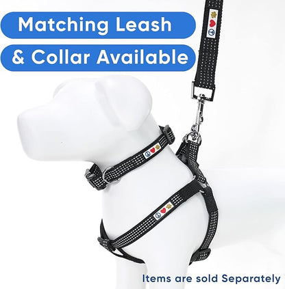 Pawtitas Reflective Step-in Dog Harness – Adjustable No-Pull Vest for Puppies to Seniors, Safe & Comfortable, XS Black