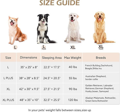JOEJOY XL Orthopedic Dog Beds Large Sized Dog, Extra Thick Supportive Big Dogs Couch Bed with Sides, Ultra Soft Pet Bed Sofa for Large Dogs, Brown, 42''x30''