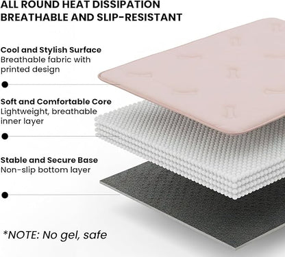 DORMORA Cooling Pet Mat – 41x28.5 Dog or Cat Cool & Comfy, Soft Breathable Self-Cooling Pad, Pet-Safe, Durable, Perfect for Hot Weather, Naps, Crates, Cars, Couch, Washable, Take Anywhere, Pink