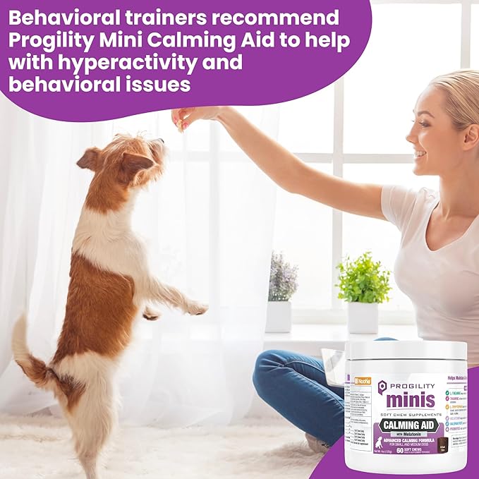 Progility Mini Dog Calming Soft Chews for Small to Medium Dogs, Daily or Situational Support with Melatonin (60 Count)