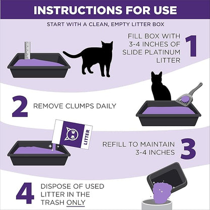 ARM & HAMMER Clump & Seal SLIDE Platinum Multi-Cat Clumping Cat Litter, 14-Day Odor Control, EZ Clean Technology, 18 lbs – No Scrubbing, Powerful Odor Eliminator
