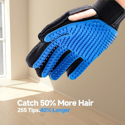 NVNAN Pet Hair Remover & Pet Grooming Gloves Set - Deshedding Brush for Cats/Dogs, Reusable Lint Roller Brush for Cats,Dogs - Furniture, Car, Couch, Clothes and Bedding