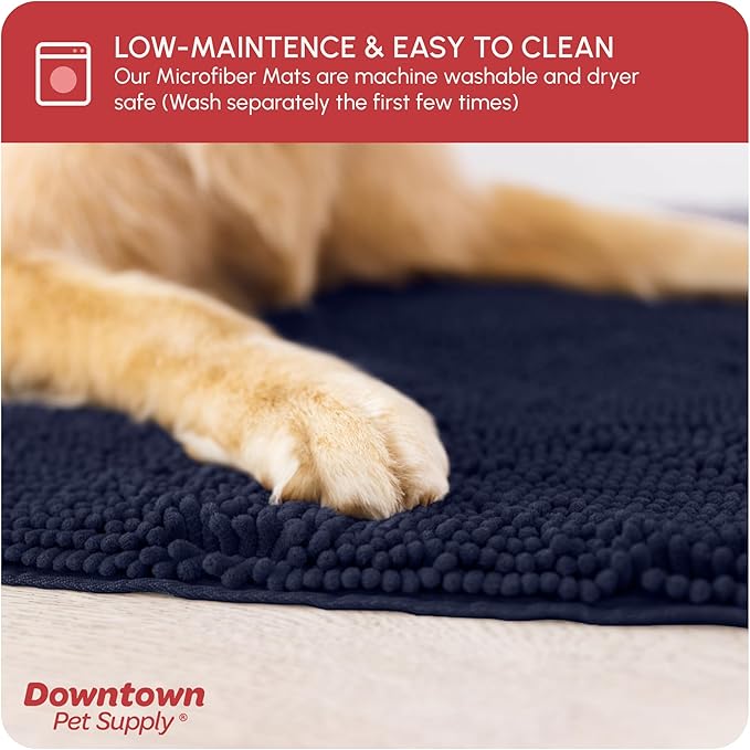 My Doggy Place Dog Mud Mat, 18" x 24" Charcoal – Thick Microfiber Entry Rug for Snow, Mud & Salt – Absorbent, Quick-Dry, Washer-Safe & Non-Slip, Small