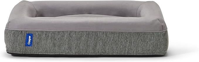 Casper Dog Bed, Plush Memory Foam, Medium, Gray, 25.0"L x 33.0"W x 6.0"Th